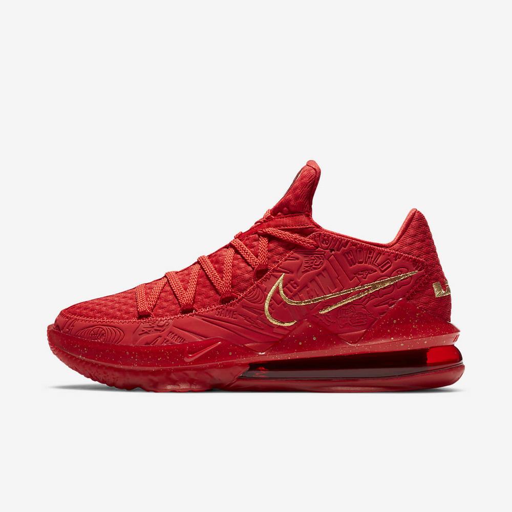 Chaussure De Basket Nike LeBron 17 Low PH Rouge 7541-308 University Red/Metallic Gold Homme | NWS-11294046